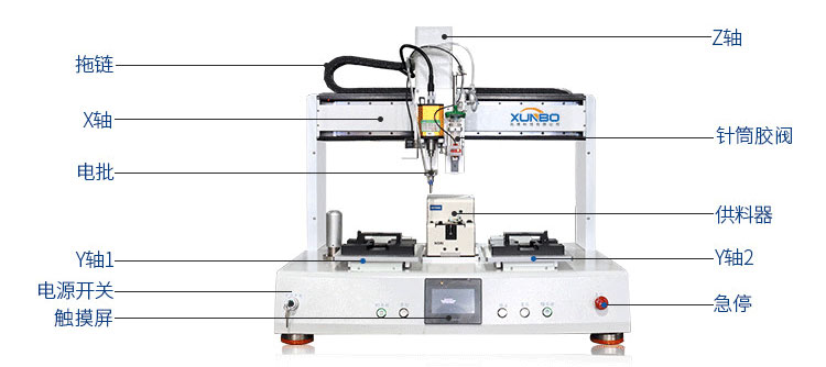Automatic dispensing screw machine – Shenzhen Xunbo Technology-多功能非標螺絲機_全自動視覺螺絲機_大型鎖螺絲機廠家