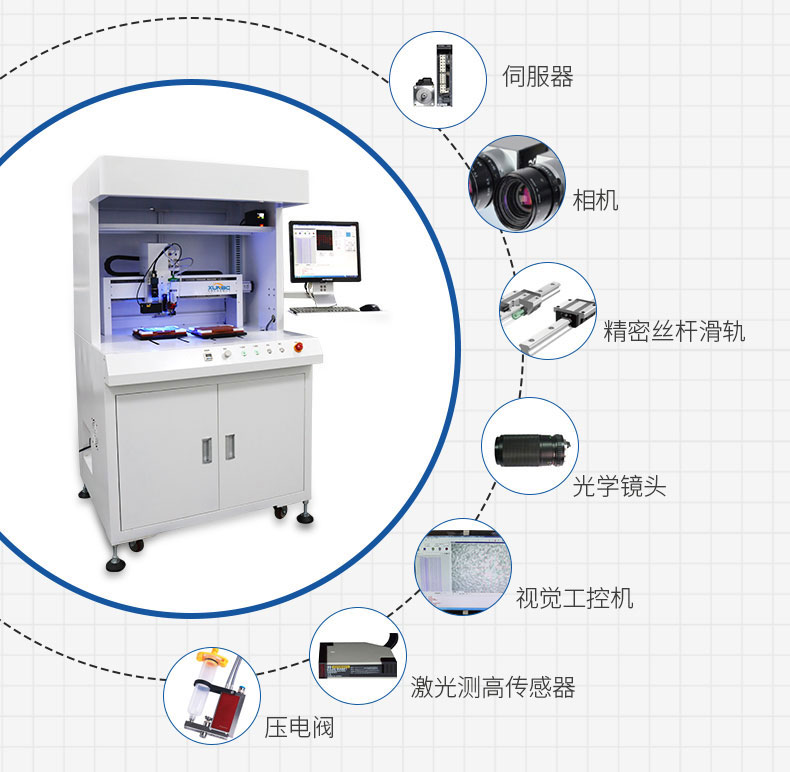 Intelligent floor type double station visual automatic dispensing machine – Shenzhen Xunbo Technology-多功能非標螺絲機_全自動視覺螺絲機_大型鎖螺絲機廠家