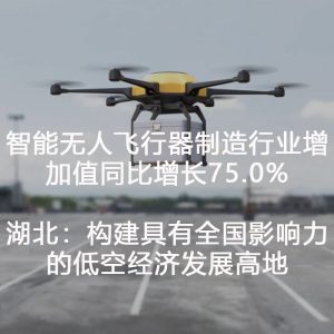 智能無人飛行器制造行業增加值同比增長75.0%;湖北:構建具有全國影響力的低空經濟發展高地 智能無人飛行器制造行業增加值同比增長75.0%;湖北:構建具有全國影響力的低空經濟發展高地